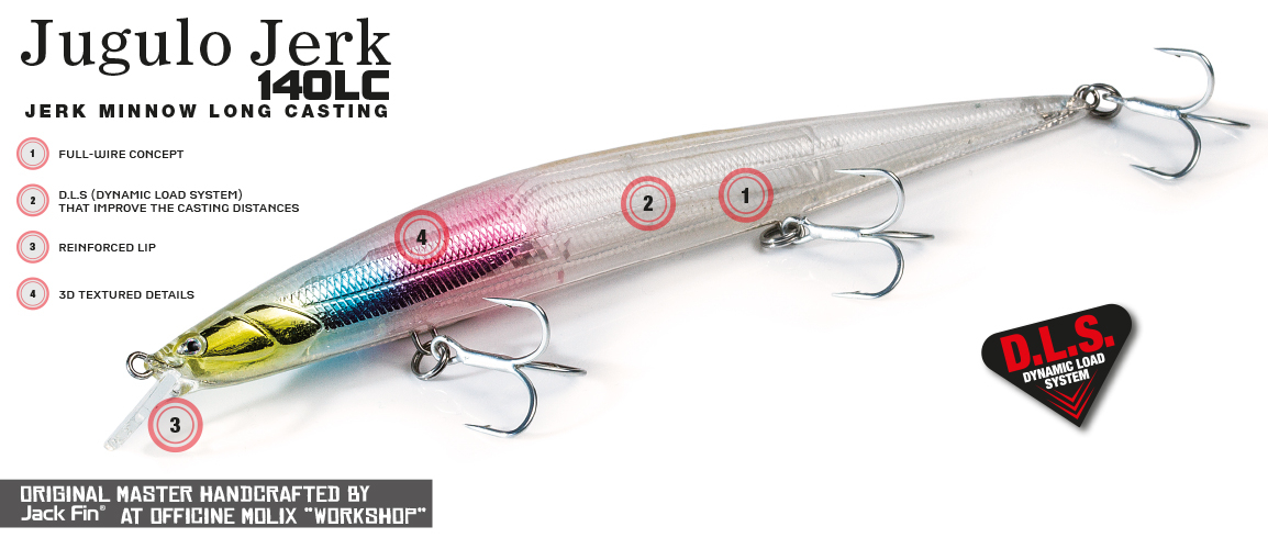 Esche, pasture, pellet  MOLIX Molix Jugulo Jerk 140 LC Suspending 14.5 gr Col Pearlescent Shad - Articoli Pesca