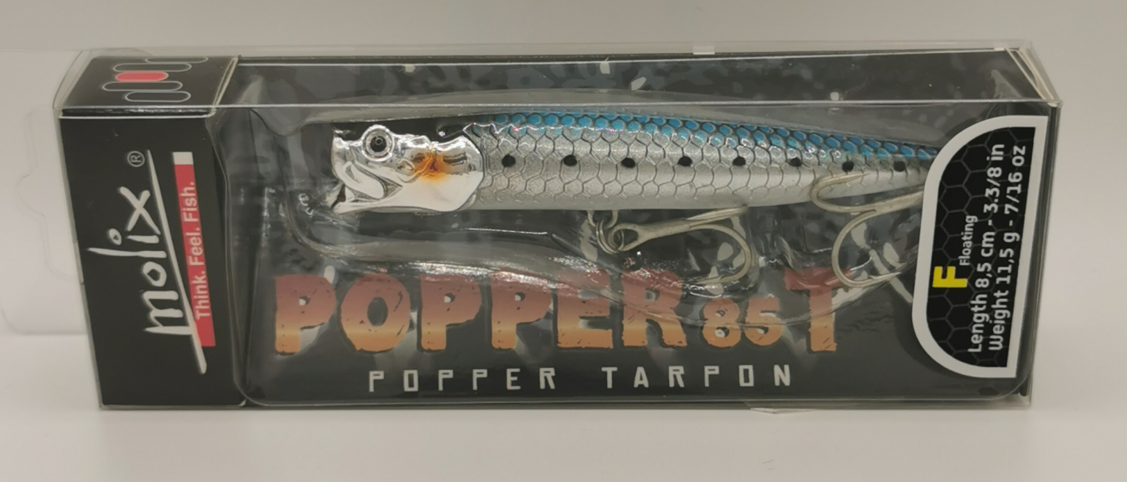 Esche, pasture, pellet  MOLIX Popper 85T col. Sardine - Articoli Pesca