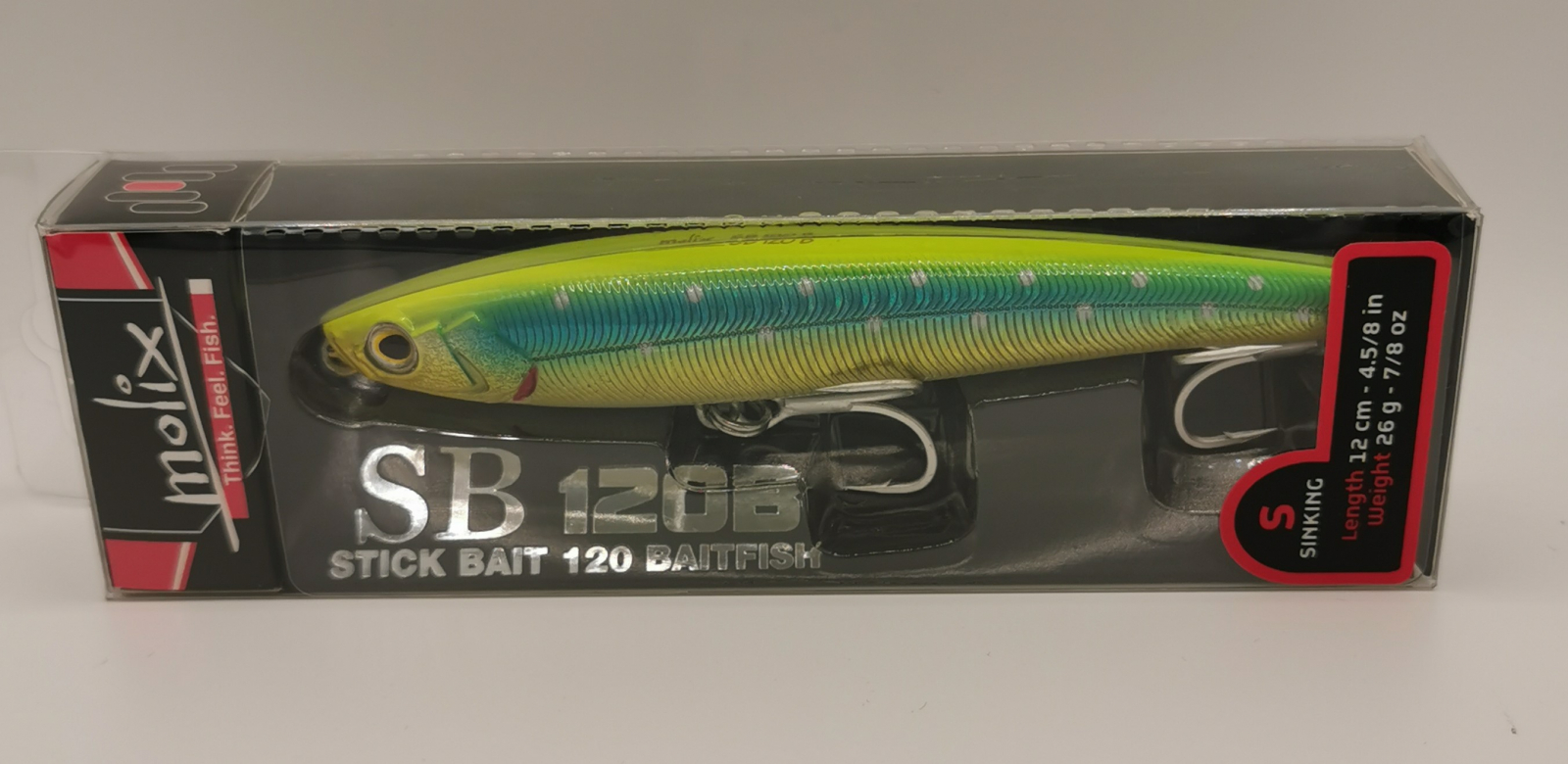 Esche, pasture, pellet  MOLIX Stick Bait 120 Baitfish Series Col. Verde Tempesta - Articoli Pesca