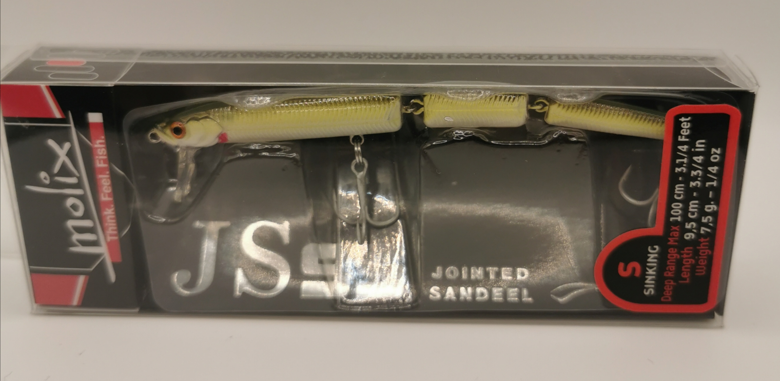 Esche, pasture, pellet  MOLIX  Jointed Sandeel 95 Sinking col. EEL - Articoli Pesca